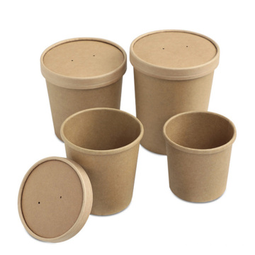 Gobelets en papier kraft pour soupe ronde en gros